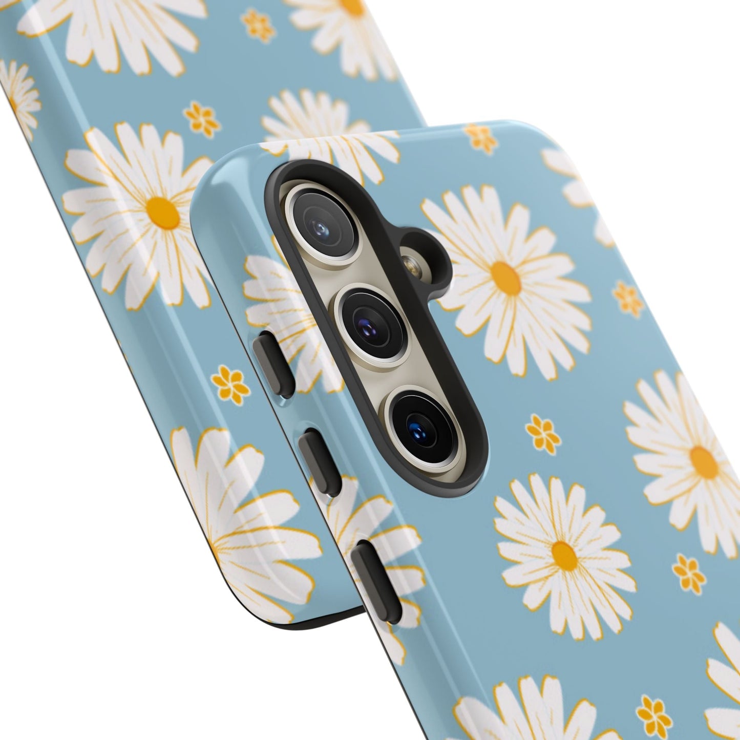 Bright Daisy Samsung Galaxy Case – Light Blue Background, Shockproof and Slim Design - BOGO Cases