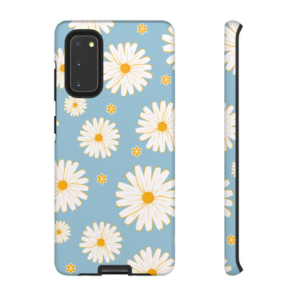 Bright Daisy Samsung Galaxy Case – Light Blue Background, Shockproof and Slim Design - BOGO Cases