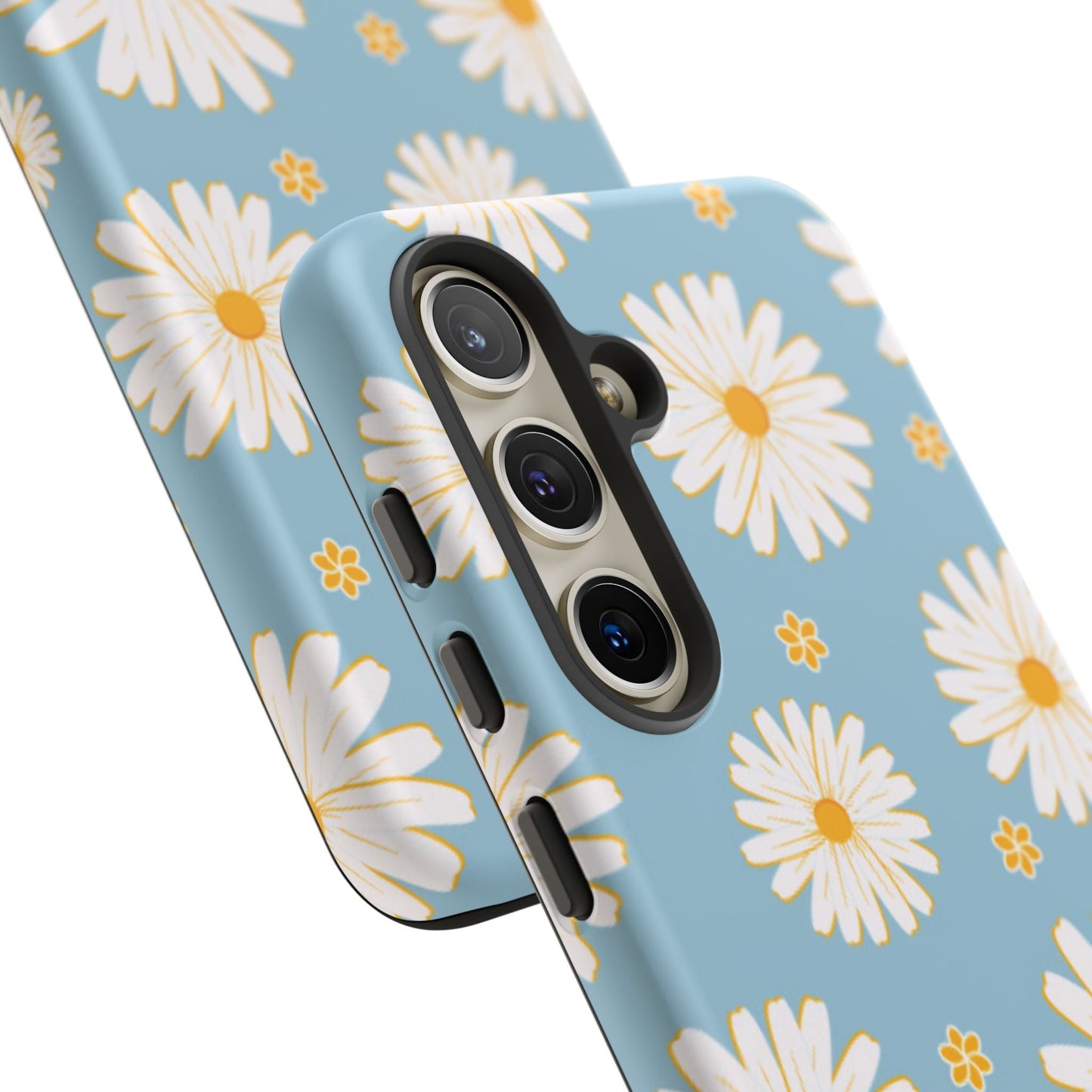 Bright Daisy Samsung Galaxy Case – Light Blue Background, Shockproof and Slim Design - BOGO Cases