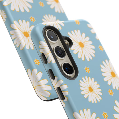 Bright Daisy Samsung Galaxy Case – Light Blue Background, Shockproof and Slim Design - BOGO Cases