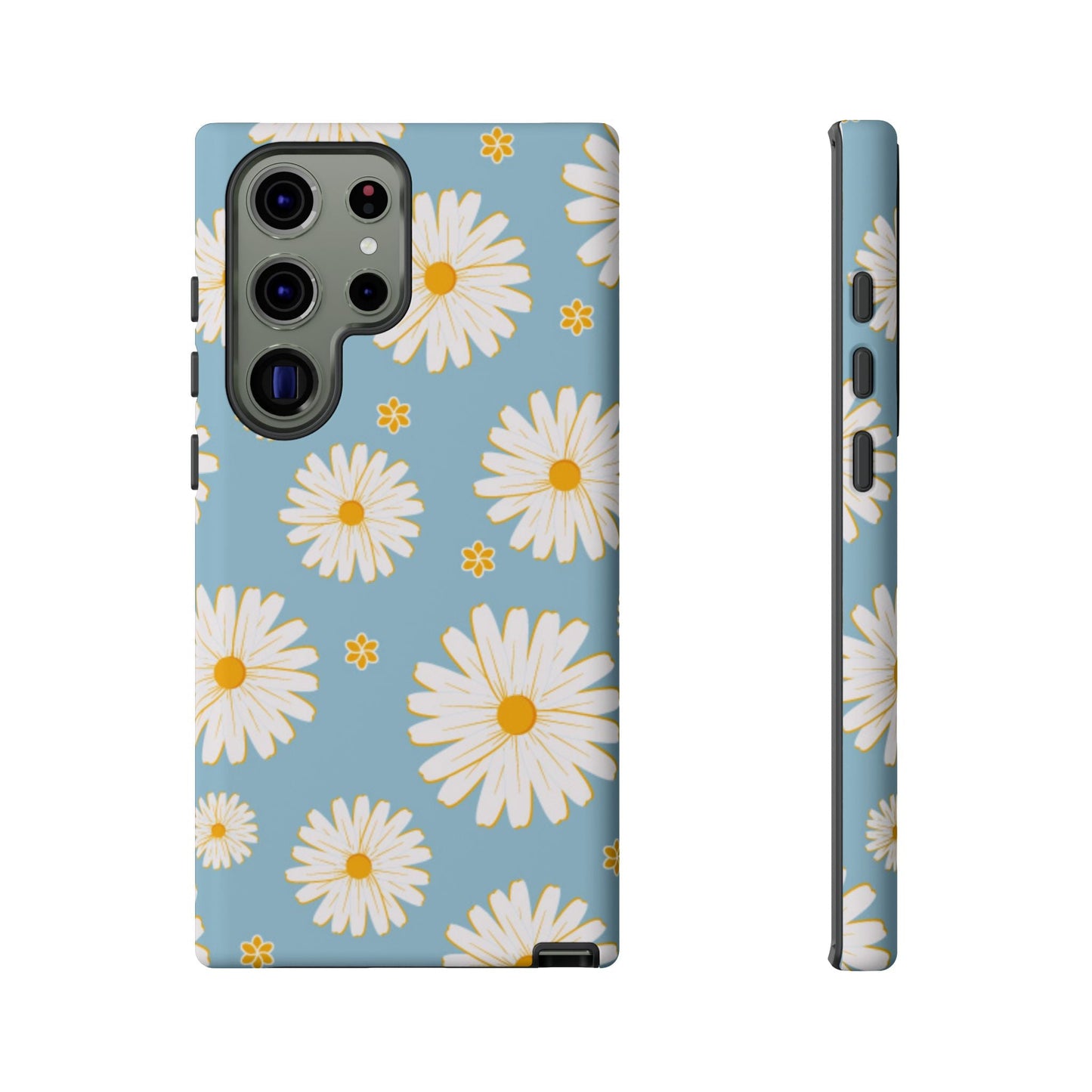 Bright Daisy Samsung Galaxy Case – Light Blue Background, Shockproof and Slim Design - BOGO Cases