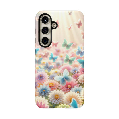 Butterfly Blossom Samsung Case - Pastel Floral Protective Cover - BOGO Cases