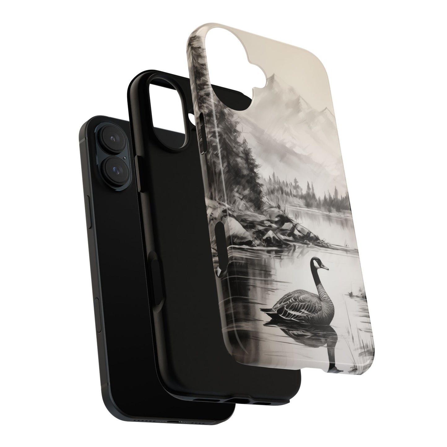 Canadian Goose Phone Case - Charcoal Sketch Design! - BOGO Cases