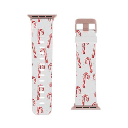 Candy Cane Christmas Pattern Apple Watch Band - BOGO Cases