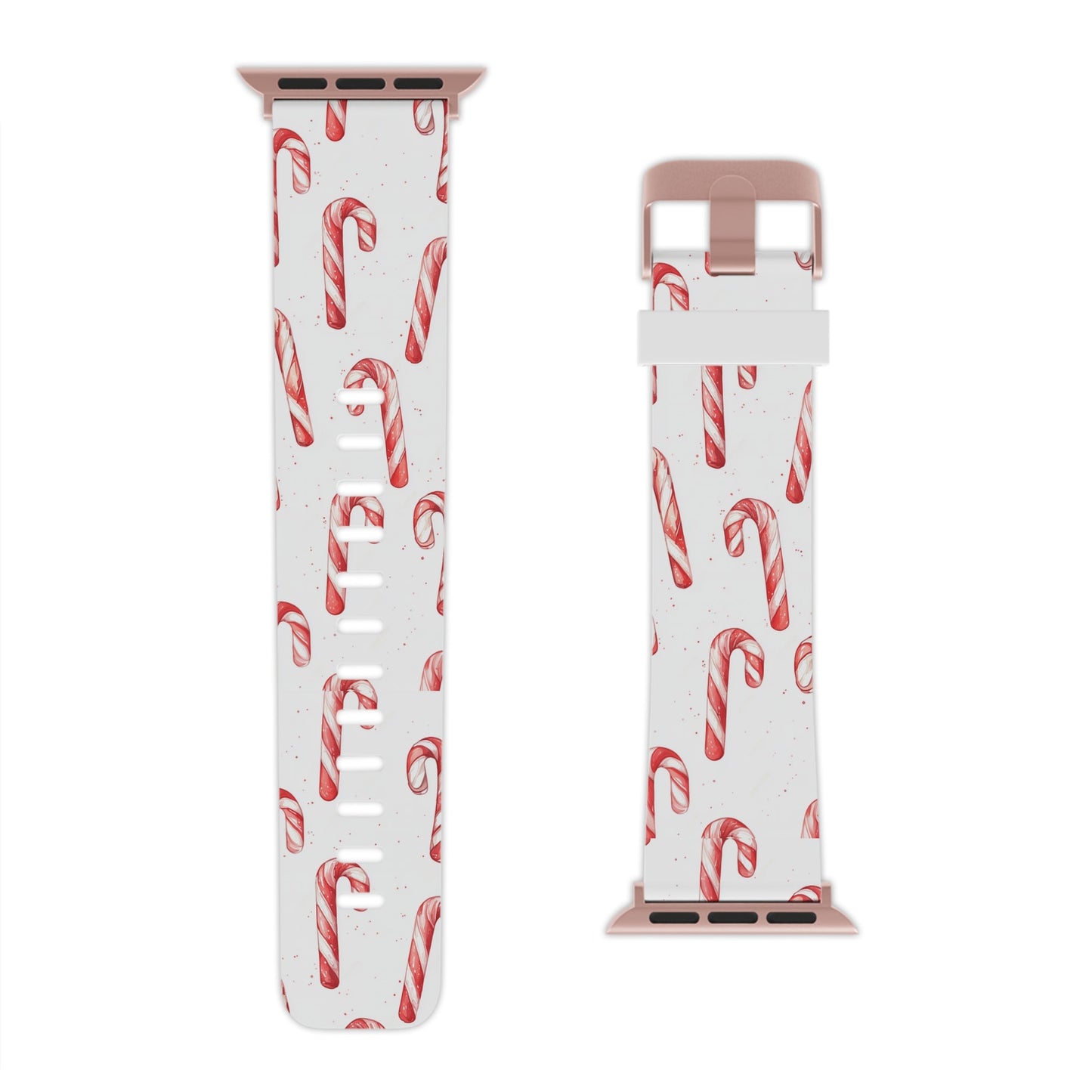 Candy Cane Christmas Pattern Apple Watch Band - BOGO Cases