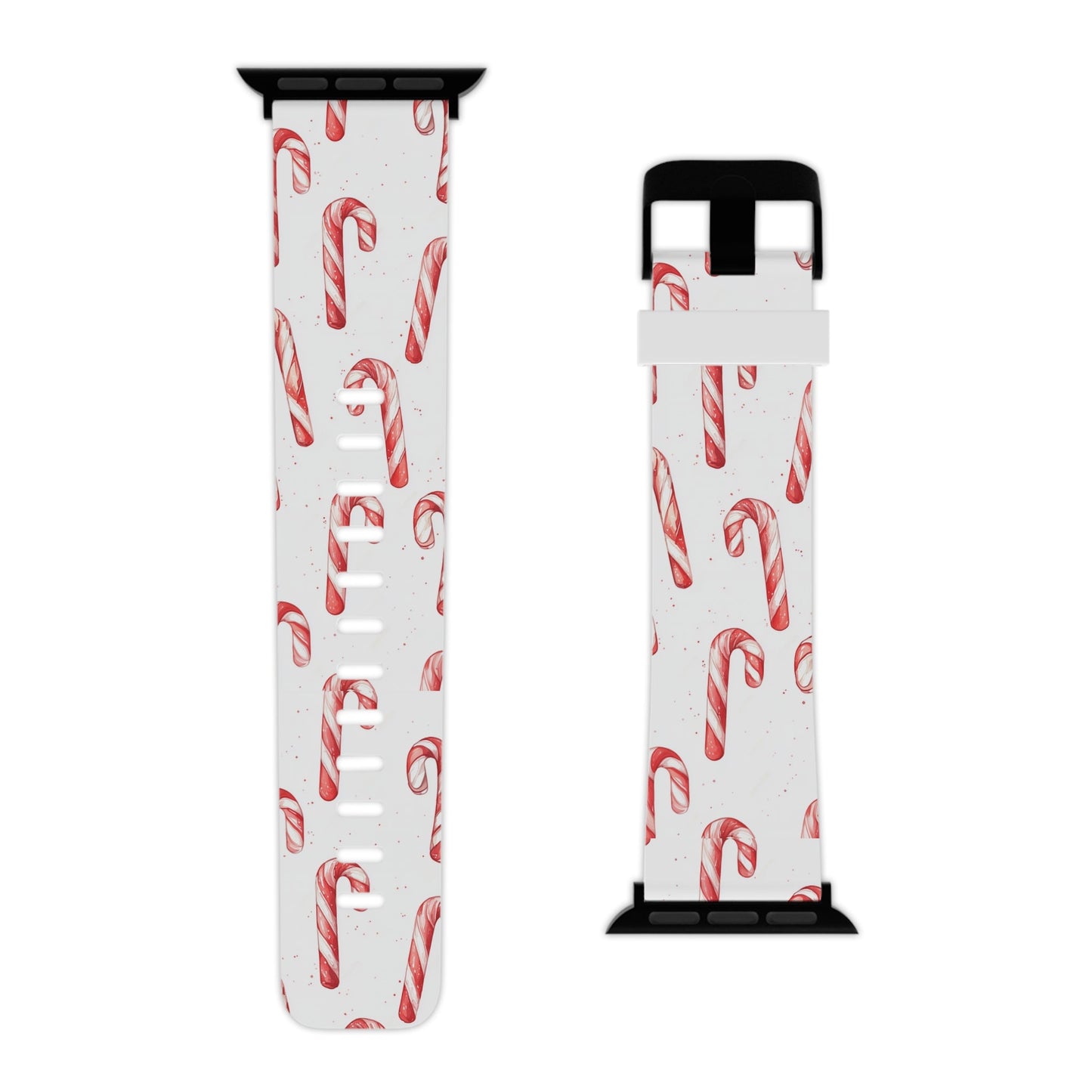 Candy Cane Christmas Pattern Apple Watch Band - BOGO Cases