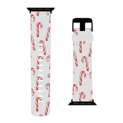 Candy Cane Christmas Pattern Apple Watch Band - BOGO Cases
