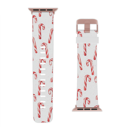 Candy Cane Christmas Pattern Apple Watch Band - BOGO Cases