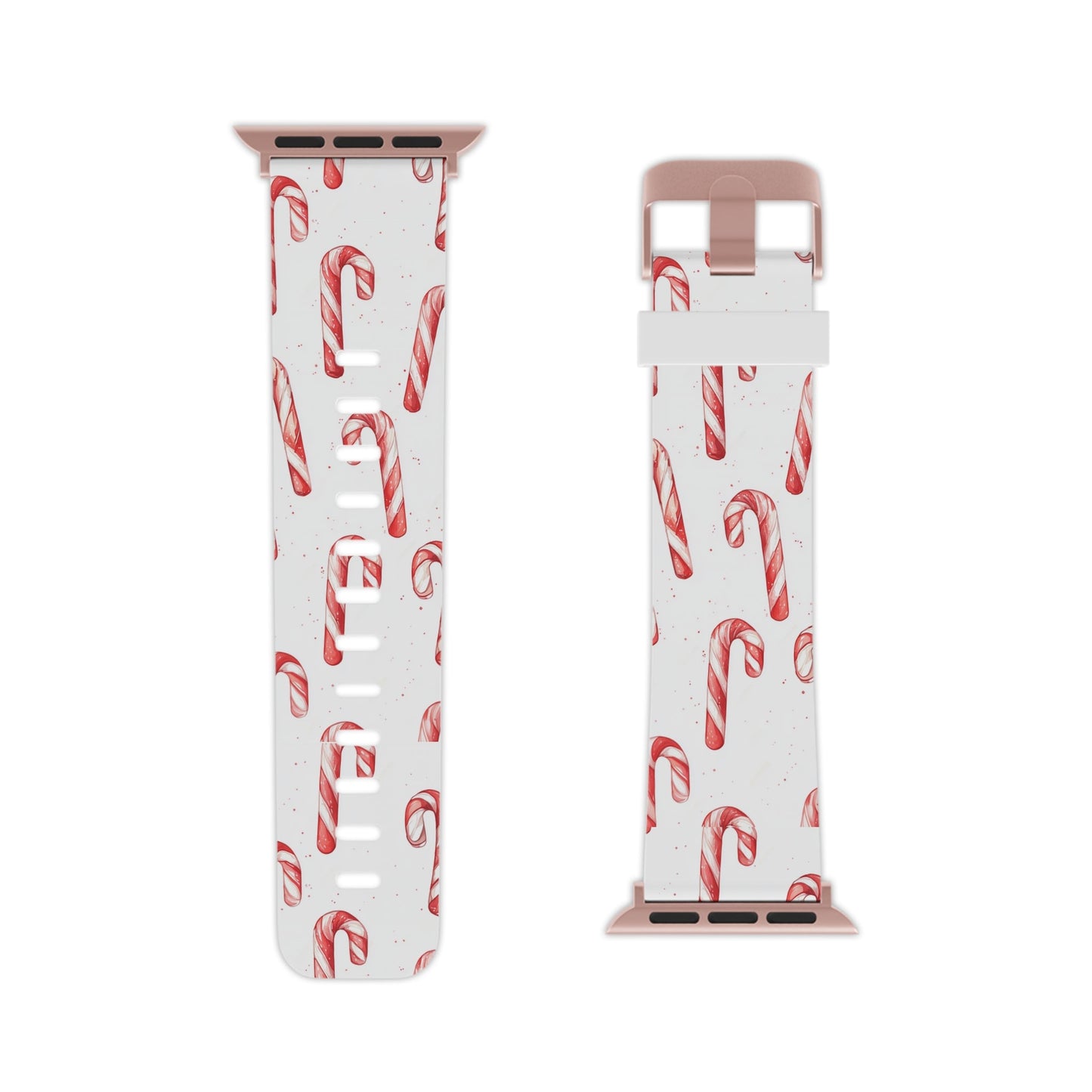 Candy Cane Christmas Pattern Apple Watch Band - BOGO Cases