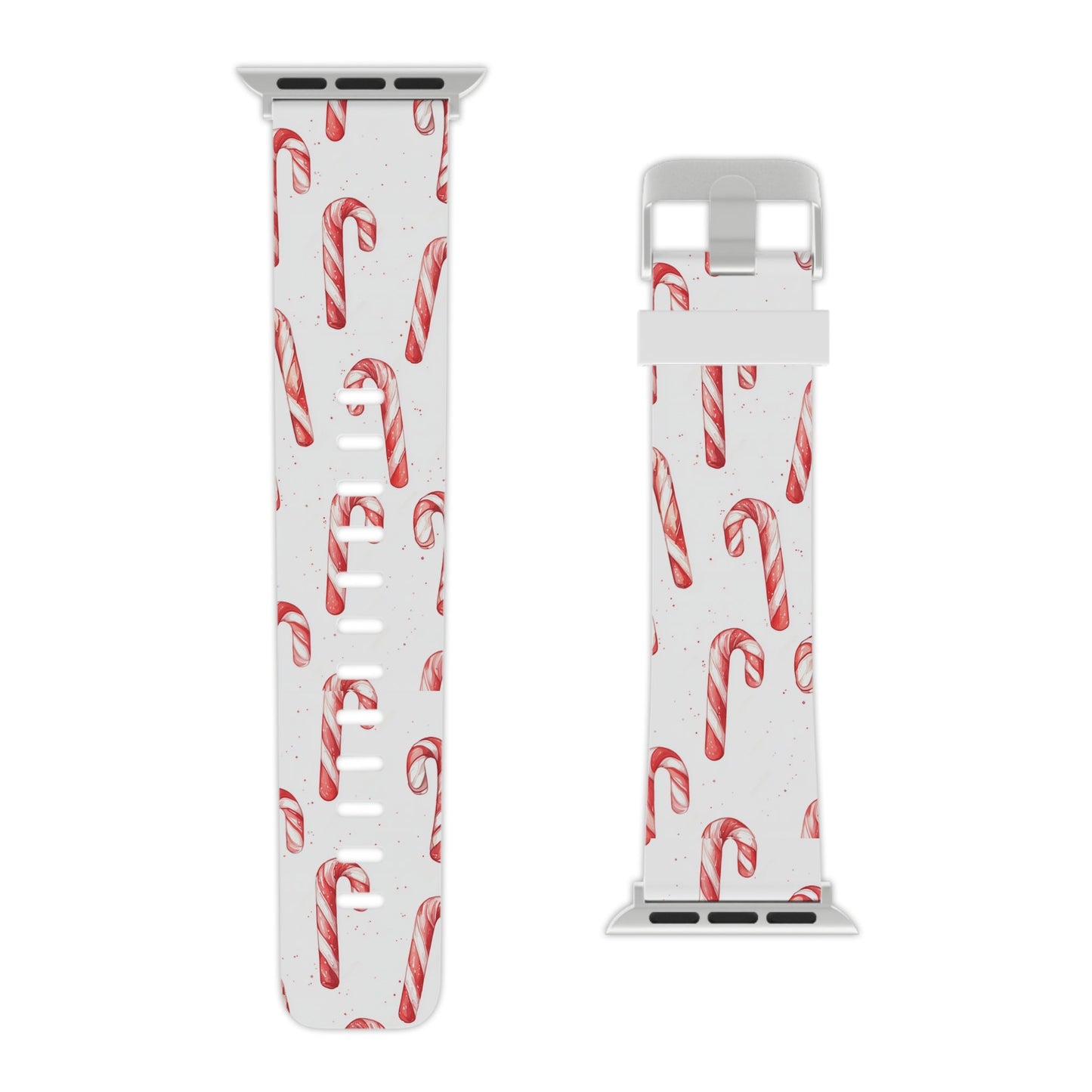Candy Cane Christmas Pattern Apple Watch Band - BOGO Cases