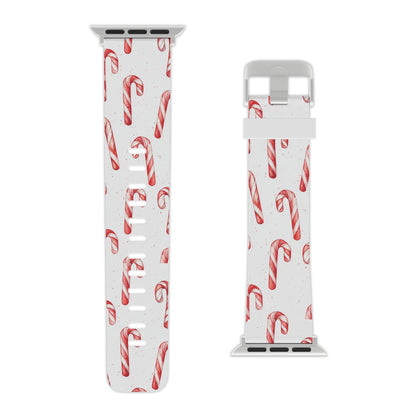 Candy Cane Christmas Pattern Apple Watch Band - BOGO Cases