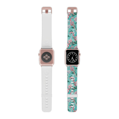 Candy Cane & Peppermint Holiday Delight Apple Watch Band - BOGO Cases