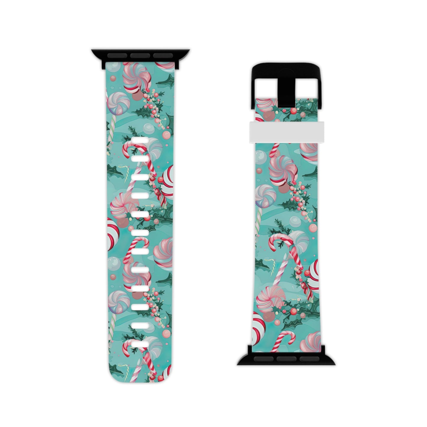 Candy Cane & Peppermint Holiday Delight Apple Watch Band - BOGO Cases