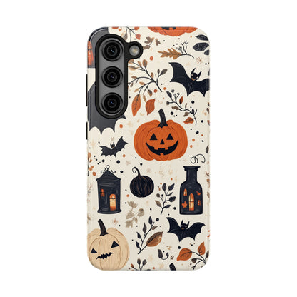 Charming Halloween iPhone Case – Pumpkin, Bats, and Spooky Lantern Design - BOGO Cases