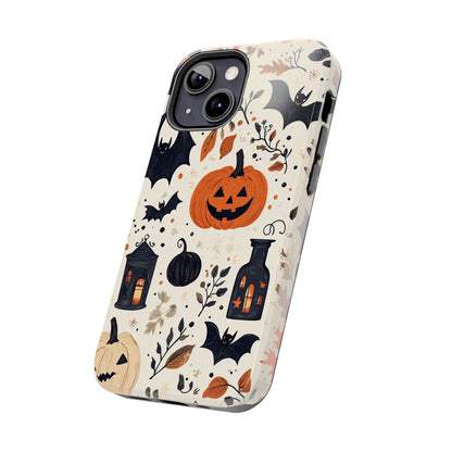 Charming Halloween iPhone Case – Pumpkin, Bats, and Spooky Lantern Design - BOGO Cases