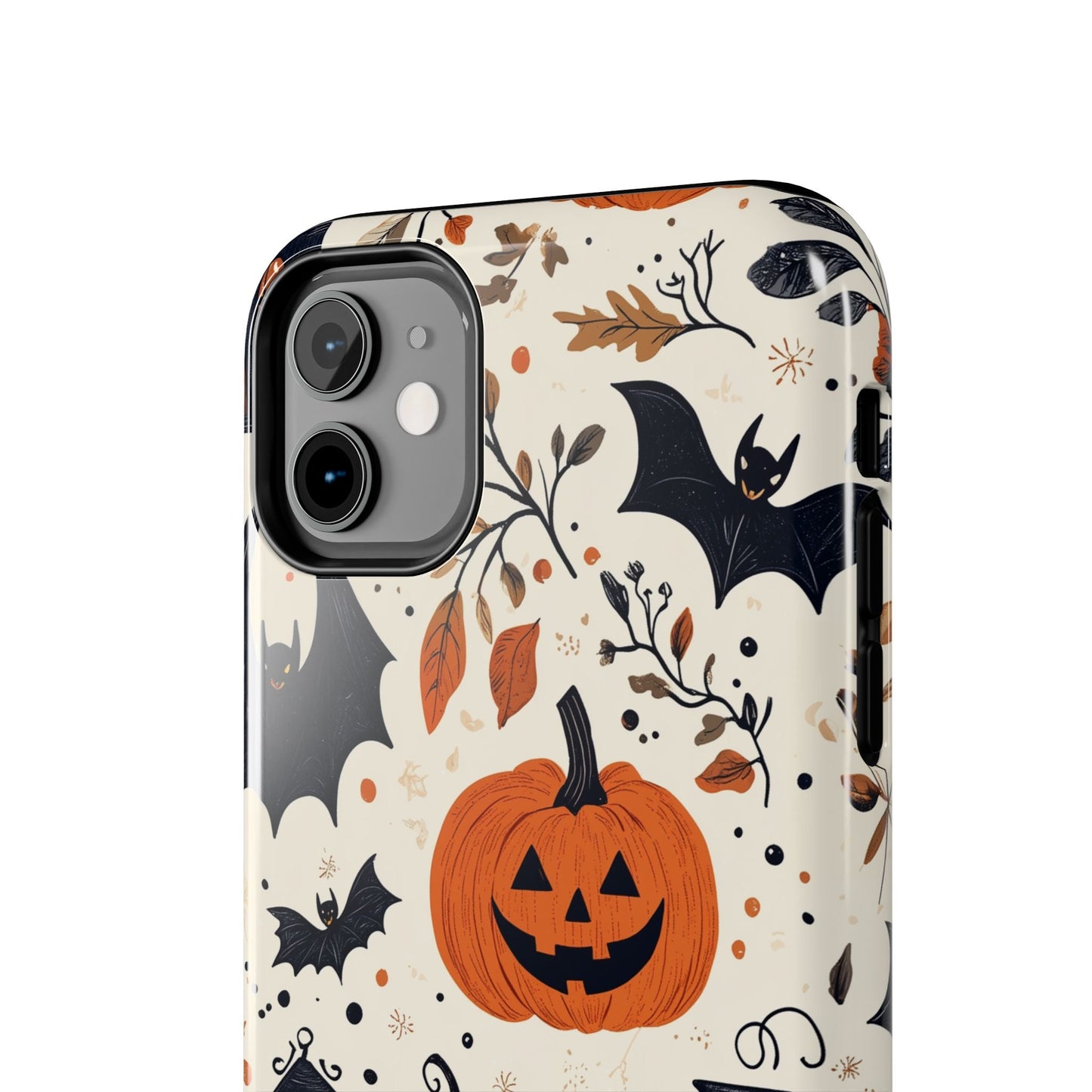 Charming Halloween iPhone Case – Pumpkin, Bats, and Spooky Lantern Design - BOGO Cases