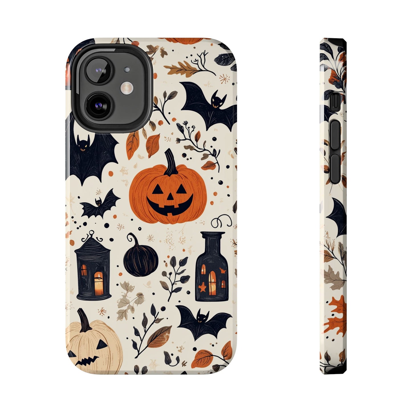 Charming Halloween iPhone Case – Pumpkin, Bats, and Spooky Lantern Design - BOGO Cases