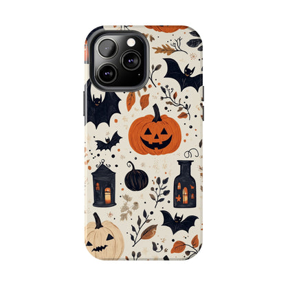 Charming Halloween iPhone Case – Pumpkin, Bats, and Spooky Lantern Design - BOGO Cases