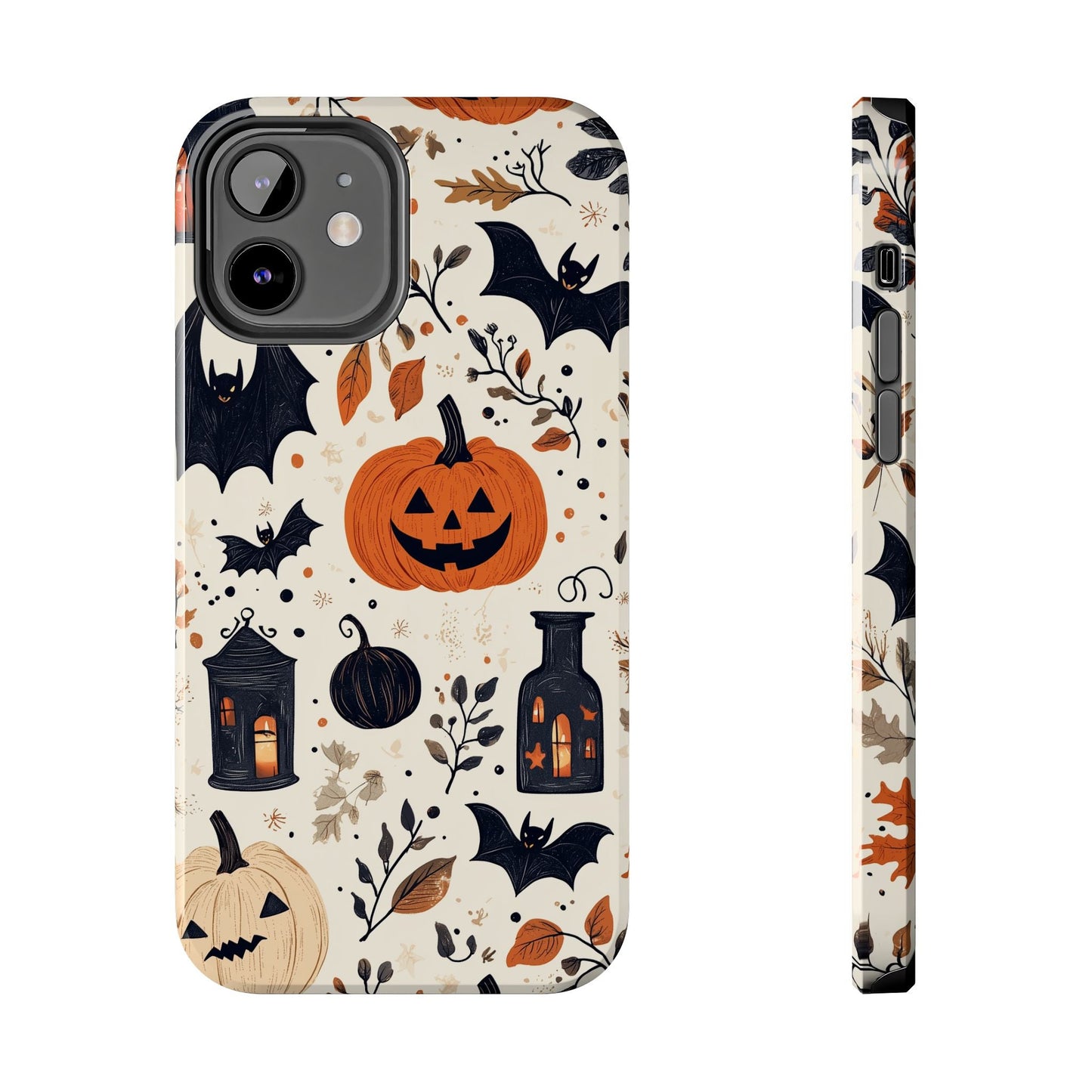 Charming Halloween iPhone Case – Pumpkin, Bats, and Spooky Lantern Design - BOGO Cases