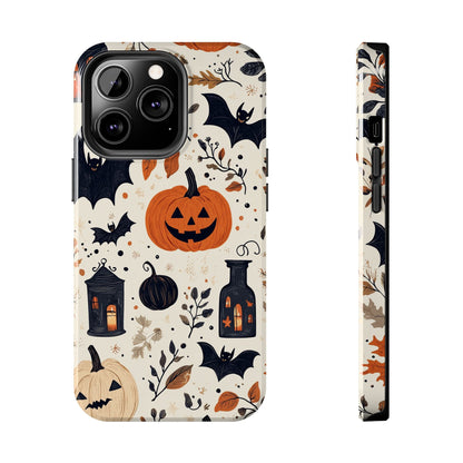 Charming Halloween iPhone Case – Pumpkin, Bats, and Spooky Lantern Design - BOGO Cases