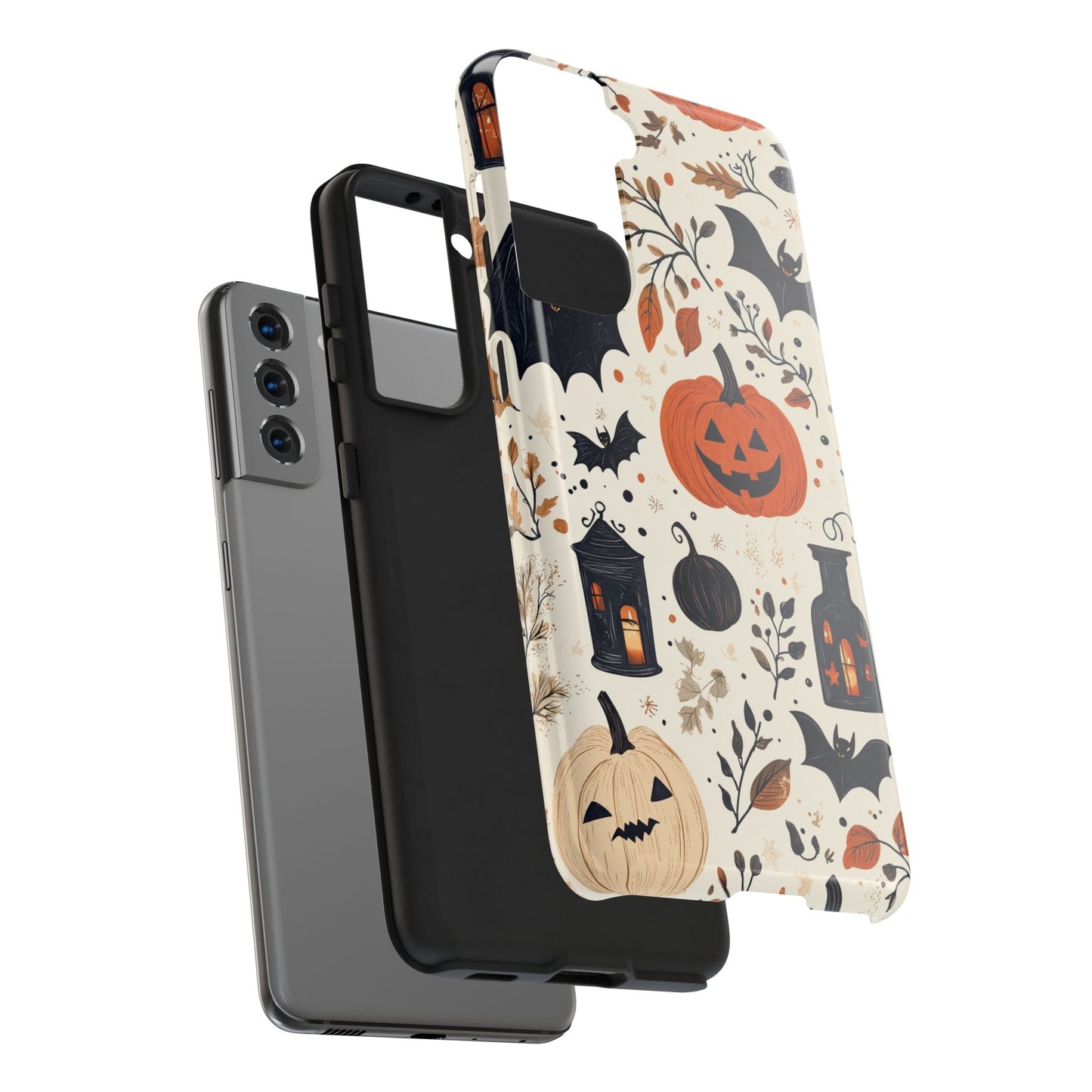 Charming Halloween iPhone Case – Pumpkin, Bats, and Spooky Lantern Design - BOGO Cases