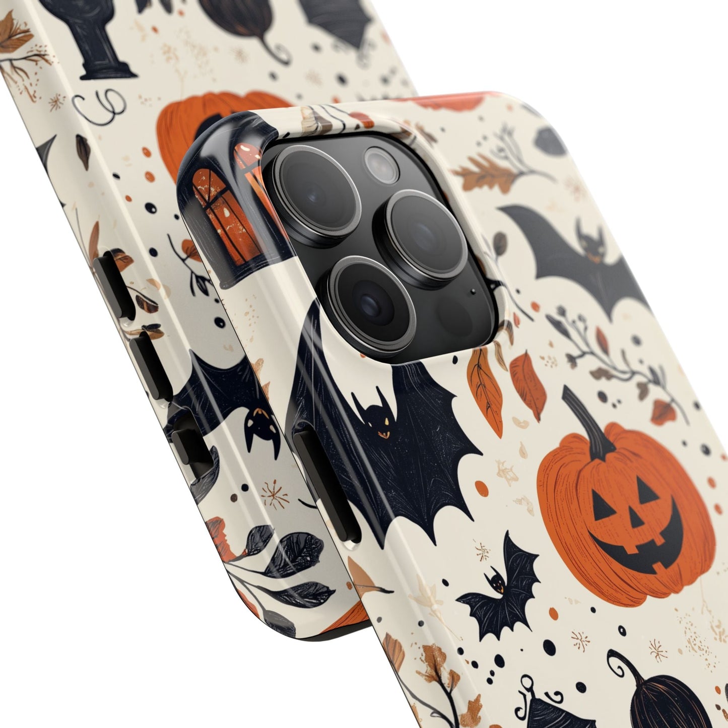 Charming Halloween iPhone Case – Pumpkin, Bats, and Spooky Lantern Design - BOGO Cases