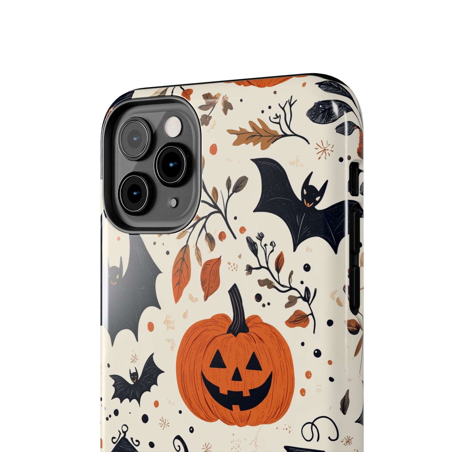 Charming Halloween iPhone Case – Pumpkin, Bats, and Spooky Lantern Design - BOGO Cases