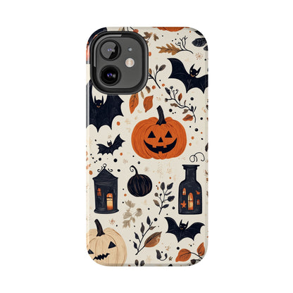 Charming Halloween iPhone Case – Pumpkin, Bats, and Spooky Lantern Design - BOGO Cases