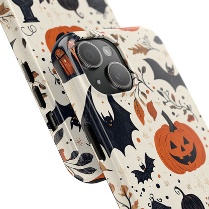 Charming Halloween iPhone Case – Pumpkin, Bats, and Spooky Lantern Design - BOGO Cases