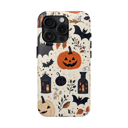 Charming Halloween iPhone Case – Pumpkin, Bats, and Spooky Lantern Design - BOGO Cases