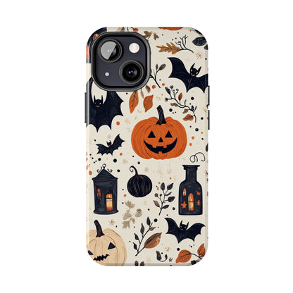 Charming Halloween iPhone Case – Pumpkin, Bats, and Spooky Lantern Design - BOGO Cases