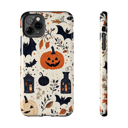 Charming Halloween iPhone Case – Pumpkin, Bats, and Spooky Lantern Design - BOGO Cases