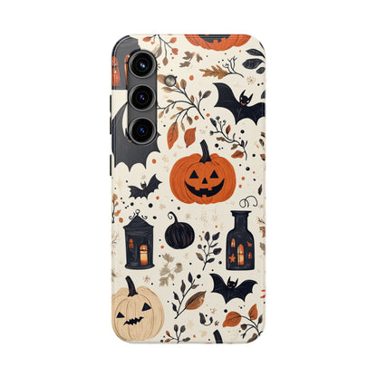 Charming Halloween iPhone Case – Pumpkin, Bats, and Spooky Lantern Design - BOGO Cases