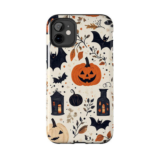 Charming Halloween iPhone Case – Pumpkin, Bats, and Spooky Lantern Design - BOGO Cases