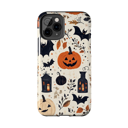 Charming Halloween iPhone Case – Pumpkin, Bats, and Spooky Lantern Design - BOGO Cases