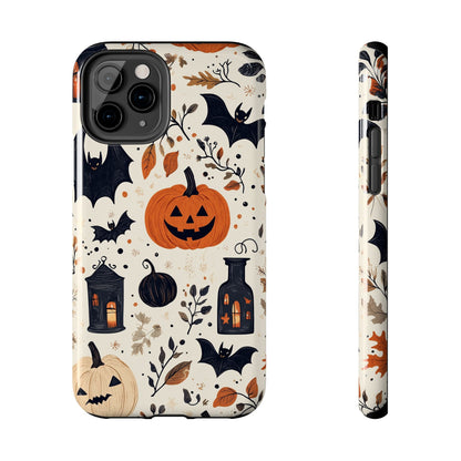 Charming Halloween iPhone Case – Pumpkin, Bats, and Spooky Lantern Design - BOGO Cases