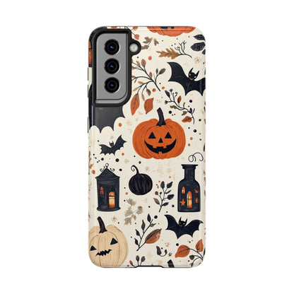 Charming Halloween iPhone Case – Pumpkin, Bats, and Spooky Lantern Design - BOGO Cases