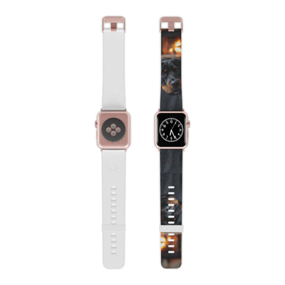  Charming Rottweiler by the Fireplace Apple Watch Band - BOGO Cases