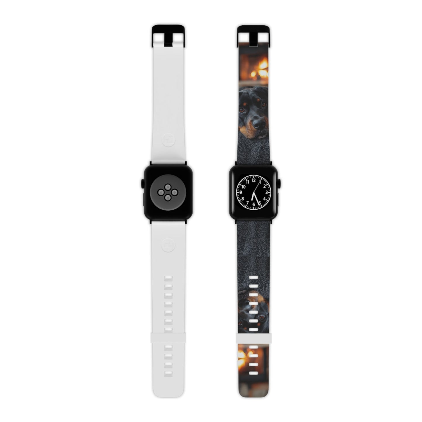  Charming Rottweiler by the Fireplace Apple Watch Band - BOGO Cases