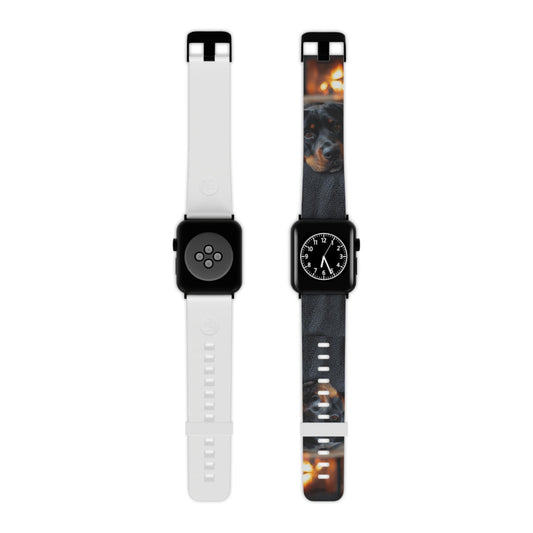  Charming Rottweiler by the Fireplace Apple Watch Band - BOGO Cases