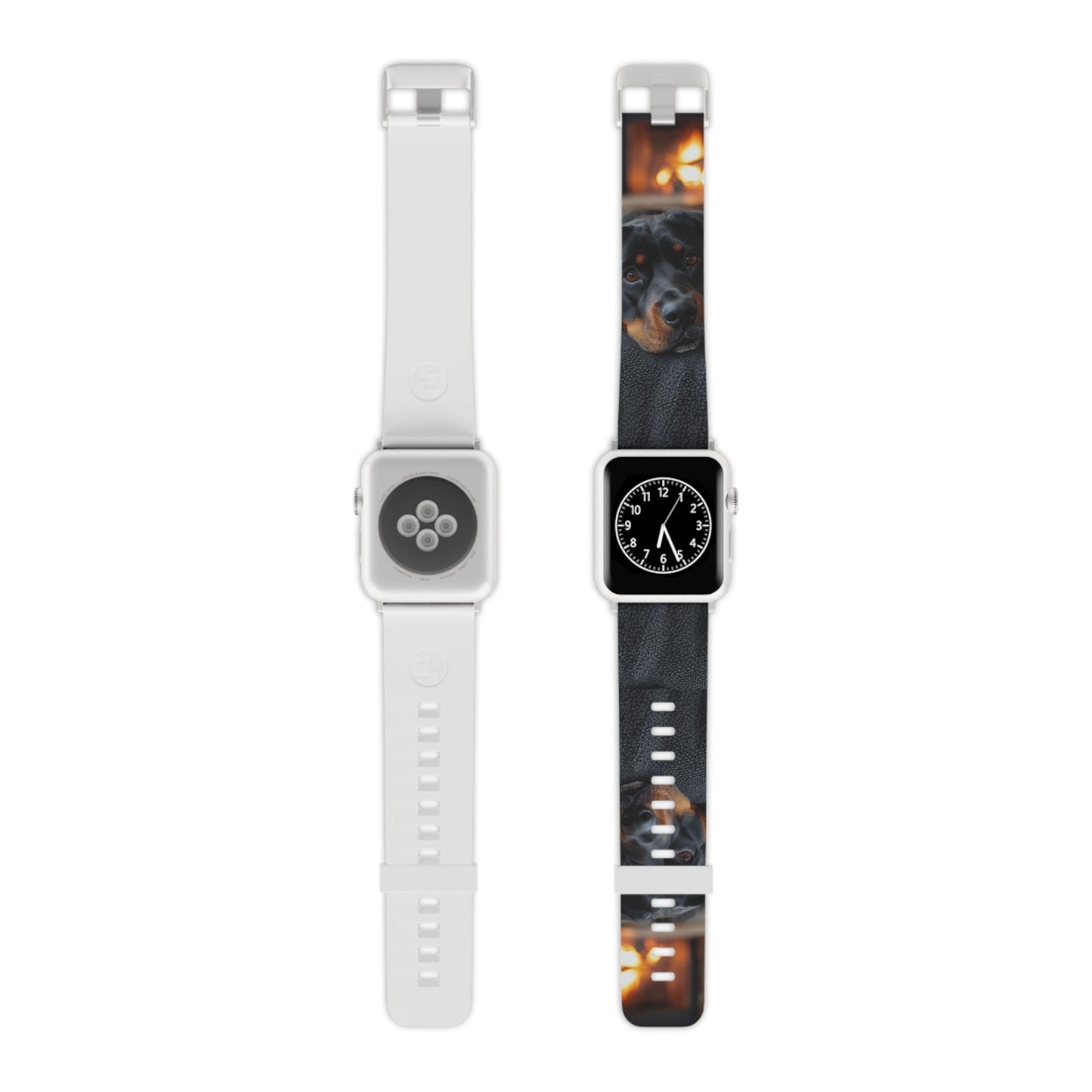  Charming Rottweiler by the Fireplace Apple Watch Band - BOGO Cases