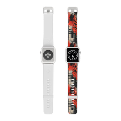 Cheetah Plaid Red & Black Pattern Apple Watch Band - BOGO Cases
