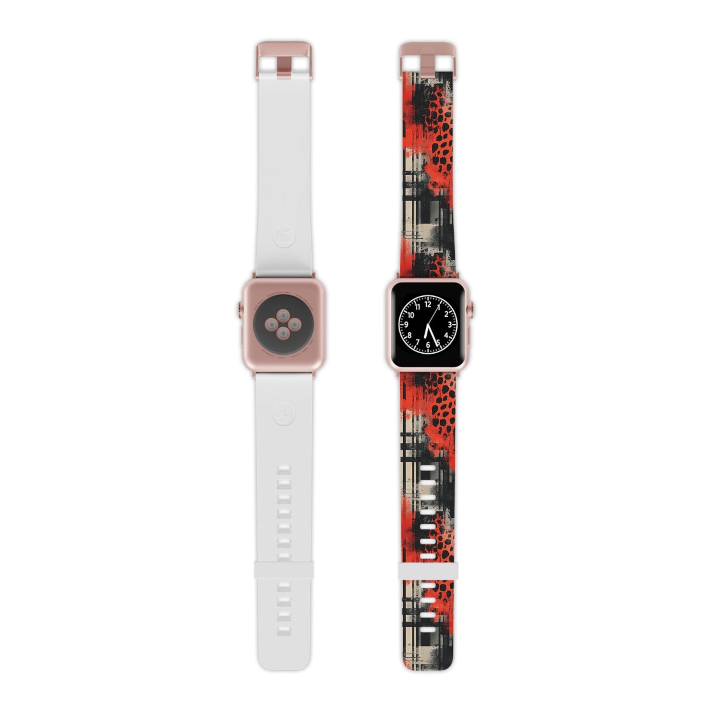 Cheetah Plaid Red & Black Pattern Apple Watch Band - BOGO Cases