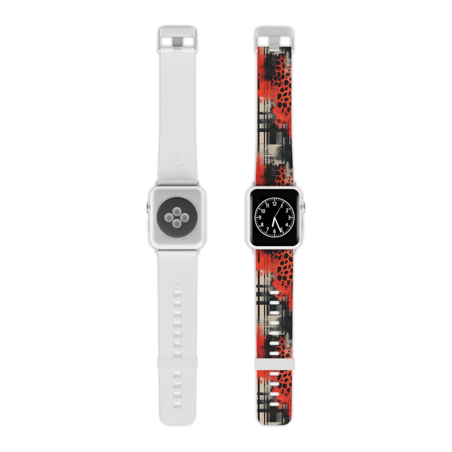Cheetah Plaid Red & Black Pattern Apple Watch Band - BOGO Cases