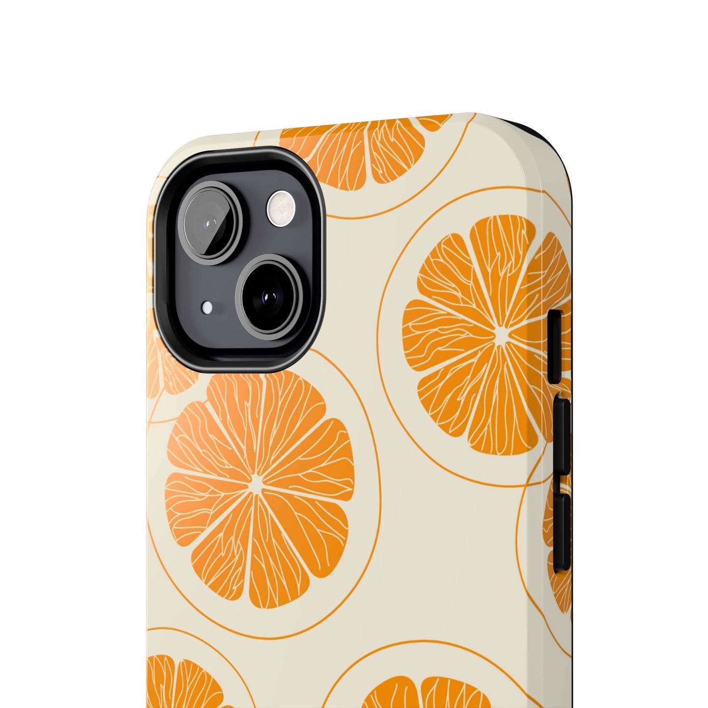 Citrus Burst Pattern Tough iPhone Case – Bold Orange Design, Shockproof Protection - BOGO Cases