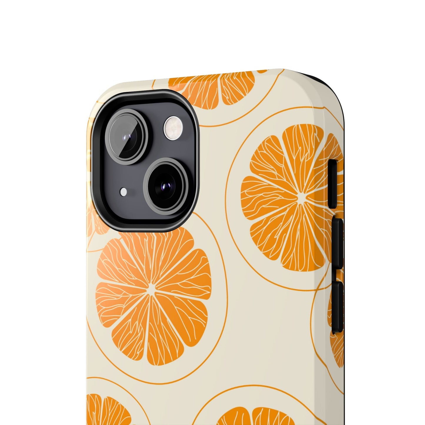 Citrus Burst Pattern Tough iPhone Case – Bold Orange Design, Shockproof Protection - BOGO Cases