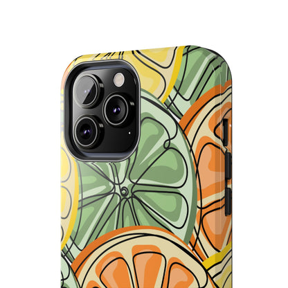 Citrus Zest Tough iPhone Case – Bold Lime, Lemon, and Orange Design, Shockproof Protection - BOGO Cases