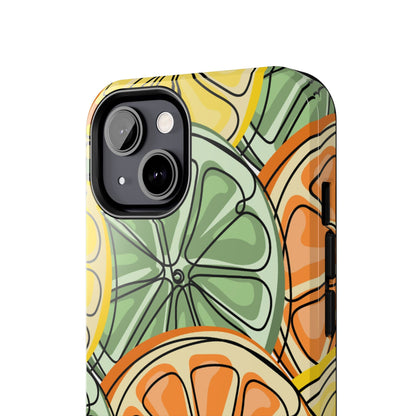 Citrus Zest Tough iPhone Case – Bold Lime, Lemon, and Orange Design, Shockproof Protection - BOGO Cases