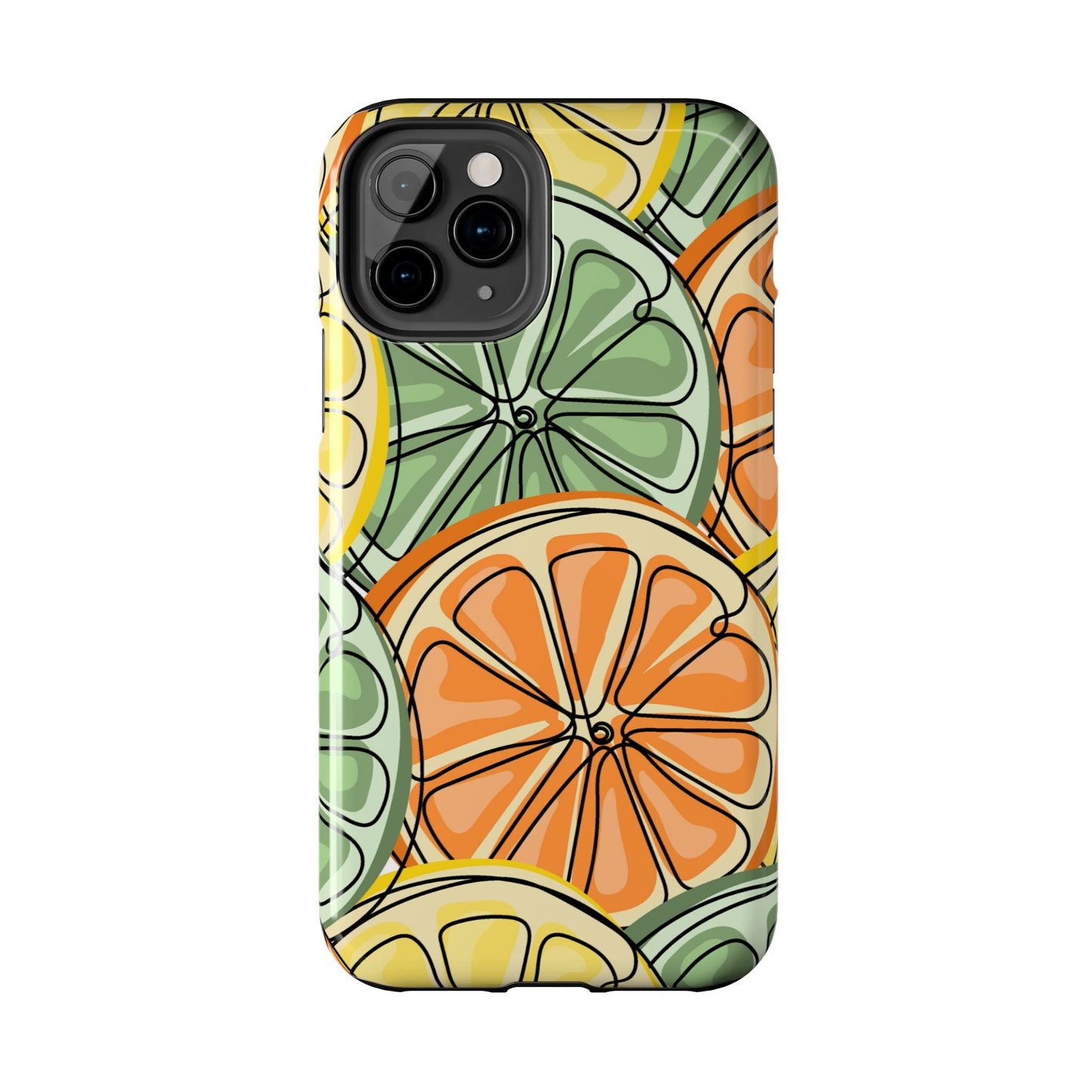 Citrus Zest Tough iPhone Case – Bold Lime, Lemon, and Orange Design, Shockproof Protection - BOGO Cases