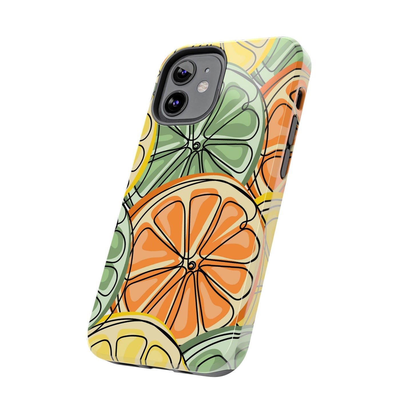 Citrus Zest Tough iPhone Case – Bold Lime, Lemon, and Orange Design, Shockproof Protection - BOGO Cases